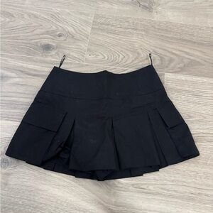 Black Pleated Mini Skirt